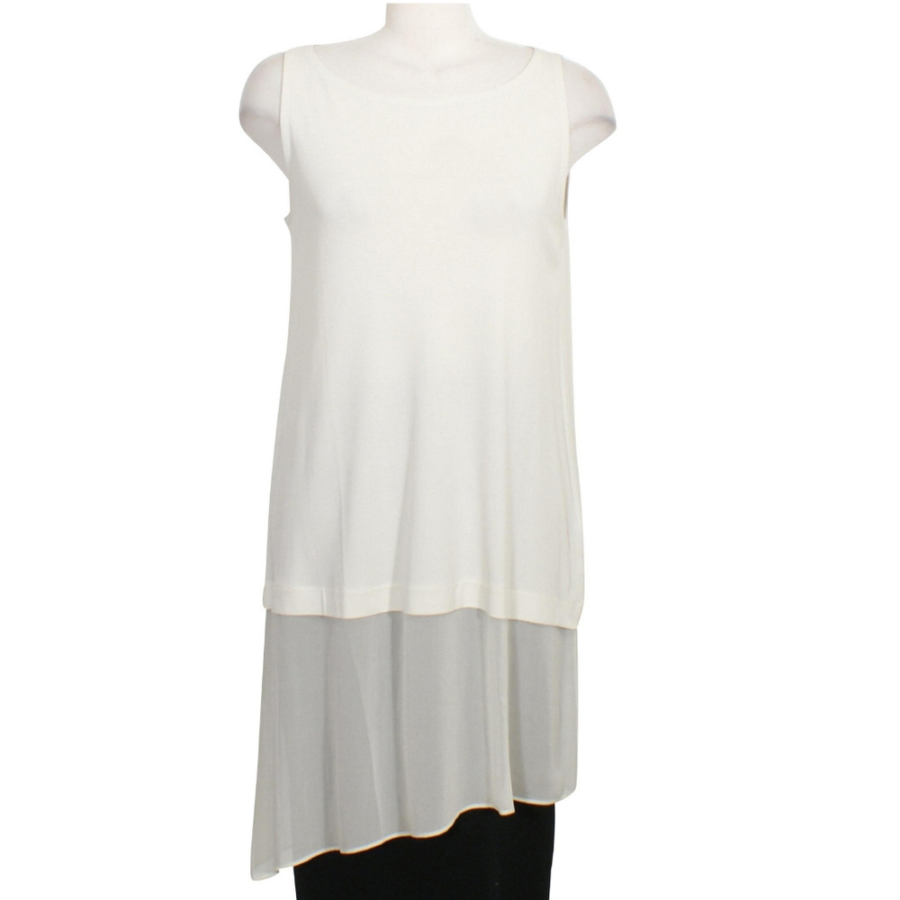 Stretch Silk Jersey Asym Sheer Silk Hem Tunic M - Picture 3 of 5